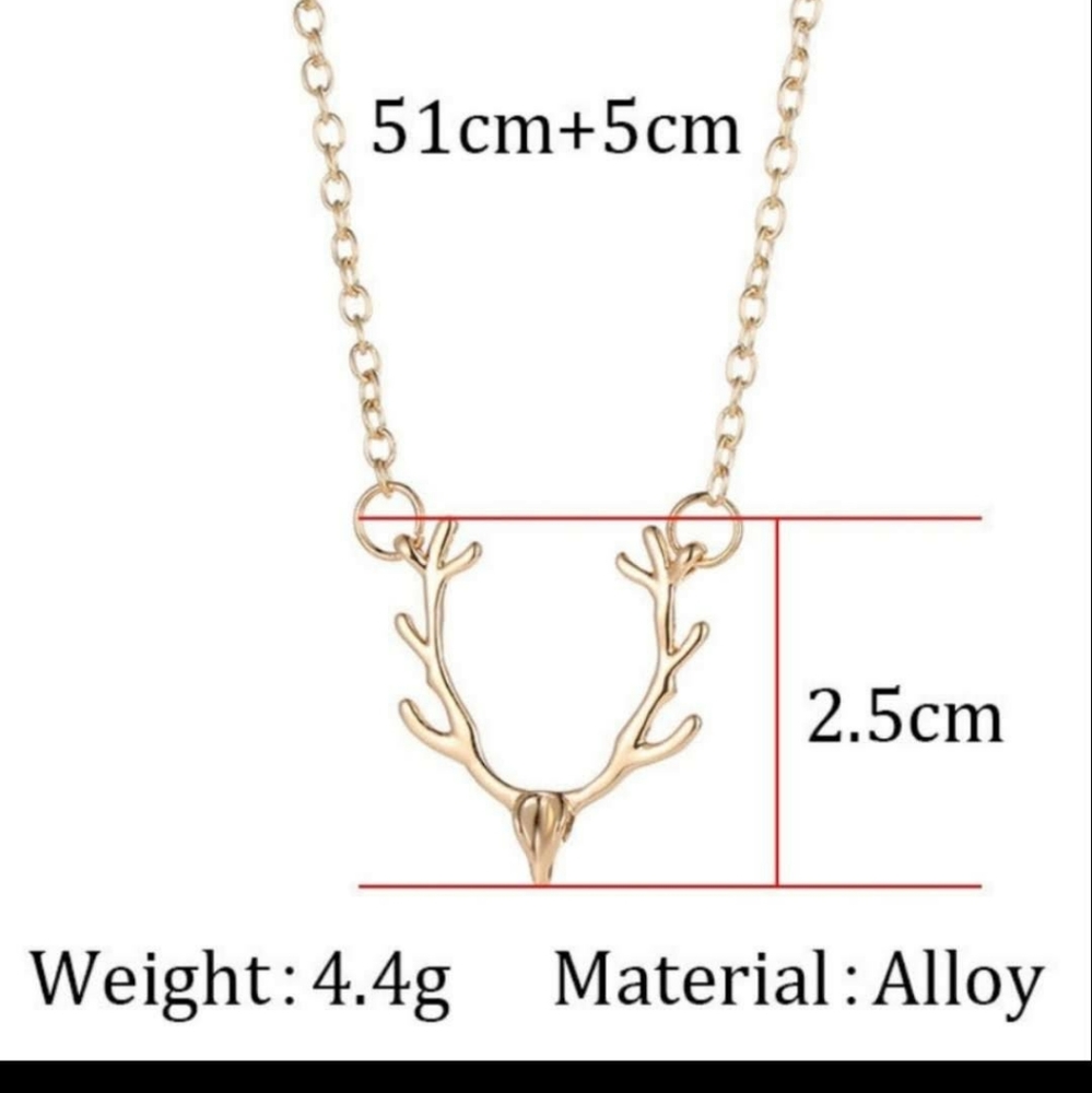 Antlers chain GOLD tone necklace - Picture 3 of 5